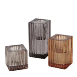 Boltze Home Kerzenständer Glas 3-teiliges Set H4-8cm