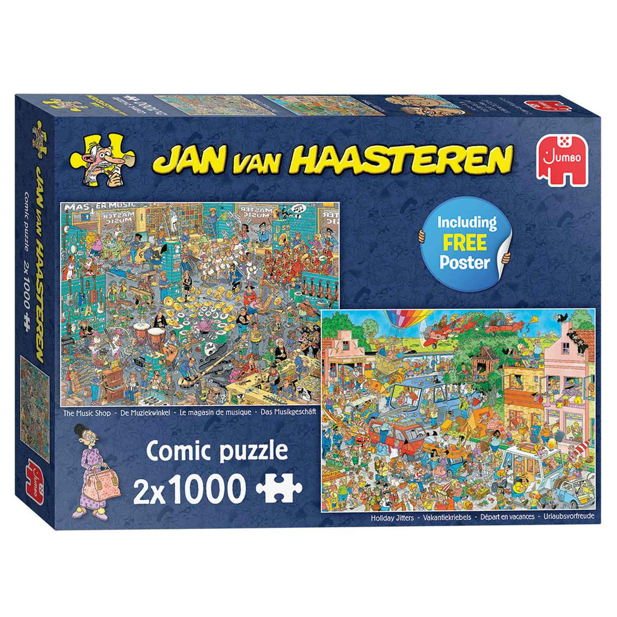 Jan Van Haasteren Pluzzle -Musikgeschäft und Urlaub Jitter, 1000st.