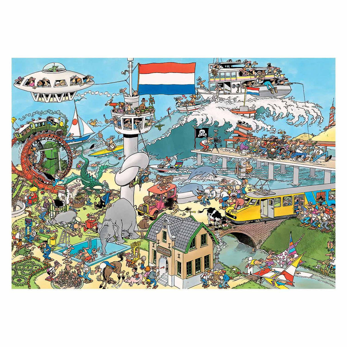 Jan van Haasteren jigsaw puzzle Traffic Chaos, 2x1000st.