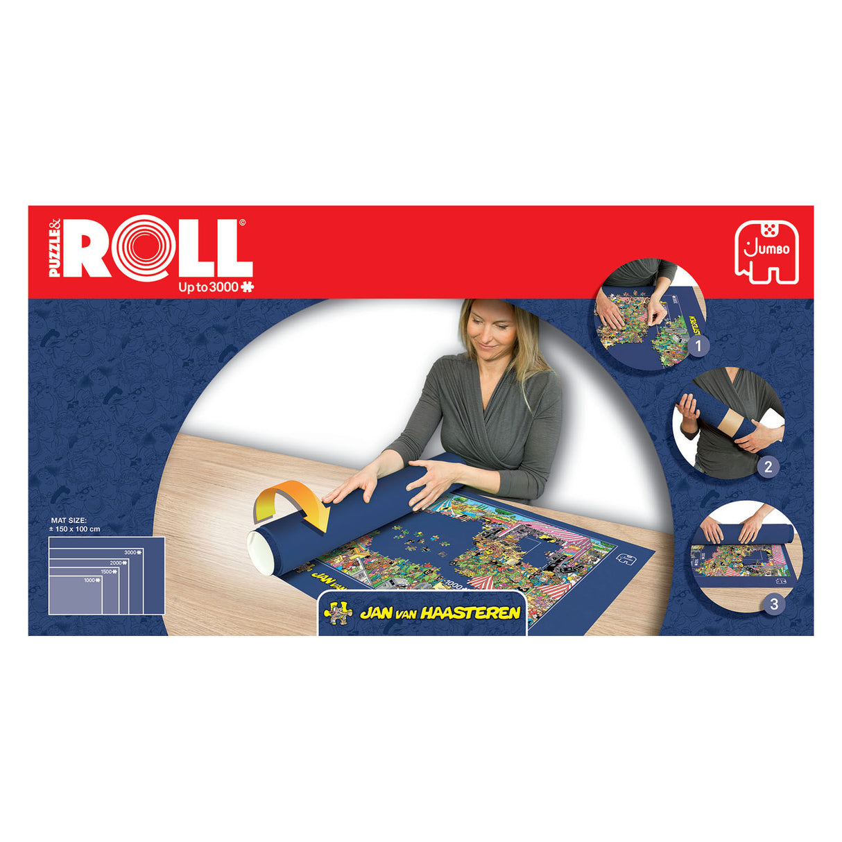 Jumbo -Puzzlematte und Roll, bis zu 3000 Stück