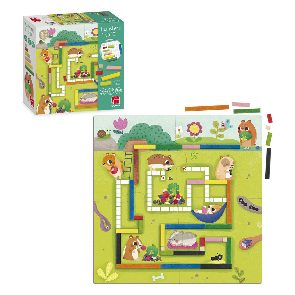 Jumbo-Goula-Hamster, 1 bis 10 lehrreiche Spiele