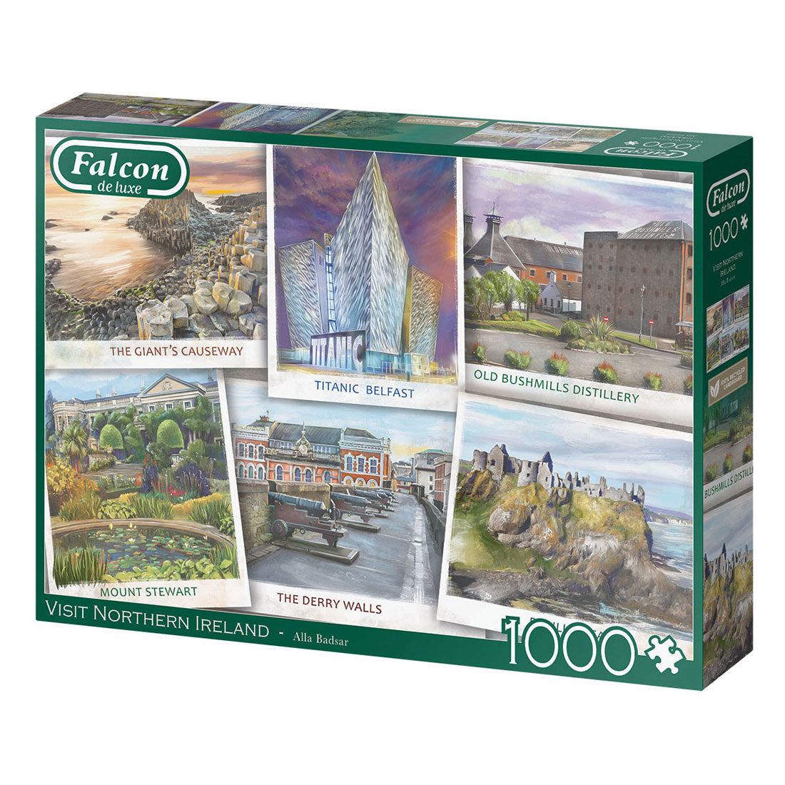 Jumbo-Falken-Puzzle – Besuchen Sie Nordirland, 1000 Teile.