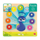Jumbo Goula - Holz-Studenpuzzle Pfau, 9-tlg.