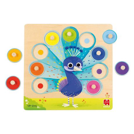 Jumbo Goula - Holz-Studenpuzzle Pfau, 9-tlg.