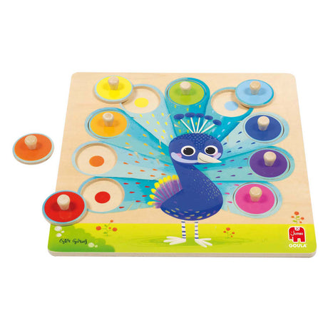 Jumbo Goula - Holz-Studenpuzzle Pfau, 9-tlg.