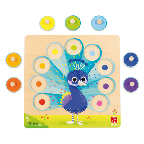 Jumbo Goula - Holz-Studenpuzzle Pfau, 9-tlg.