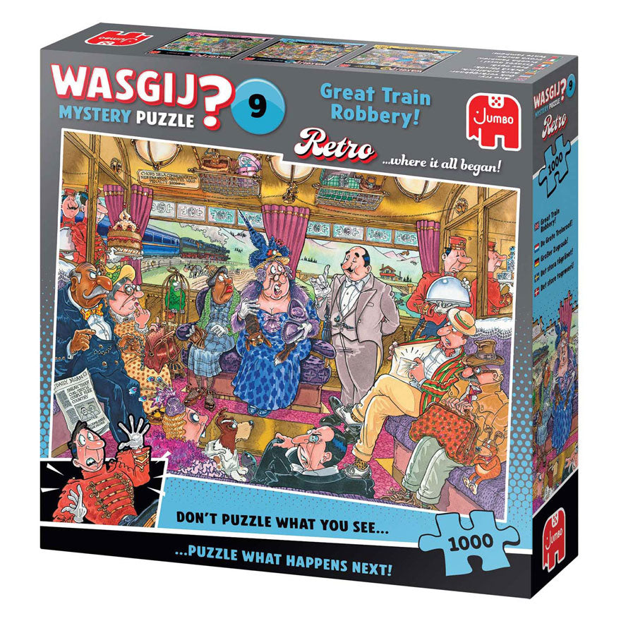 Wasgij Retro Mystery 9 Puzzle – der größere Zugüberfall, 1000 Teile.