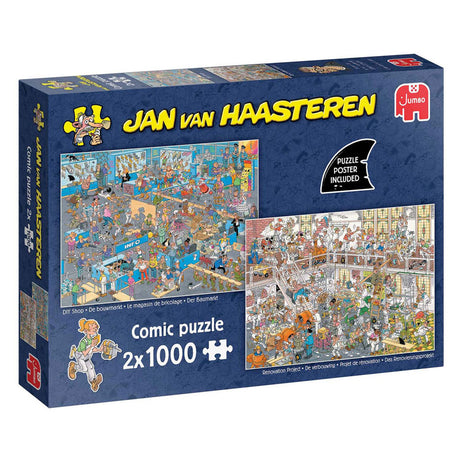 Jumbo Jan van Haasteren Puzzle – Der Baumarkt und die Renovierung, 2x1000 Teile.