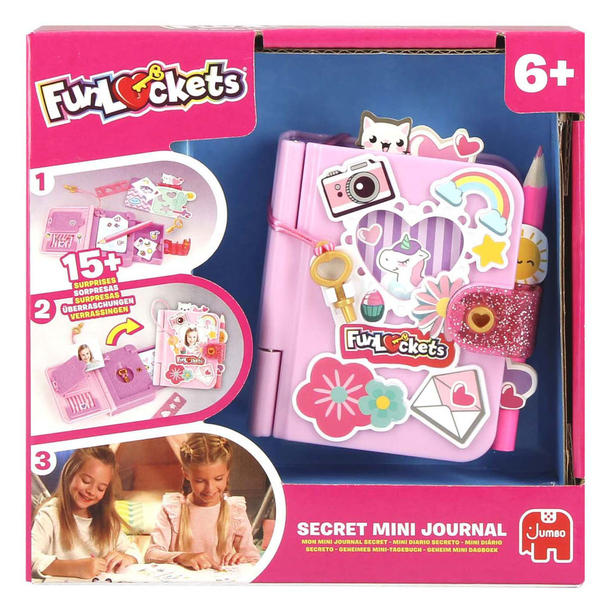 Funlockets Jumbo – geheimes Mini-Tagebuch – Tagebuch für Mädchen ab 6 Jahren – mit mehr als 15 Überraschungen
