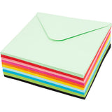 Farbige Umschläge der Firma Creativ, Umschlaggröße 16x16 cm, 80 gr, verschiedene Farben, 10x10 Stück 1 Karton