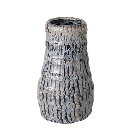 Boltze Home Vase Carpeto Durchmesser 12 x 19,5 cm, reaktive Glasur aus Porzellan