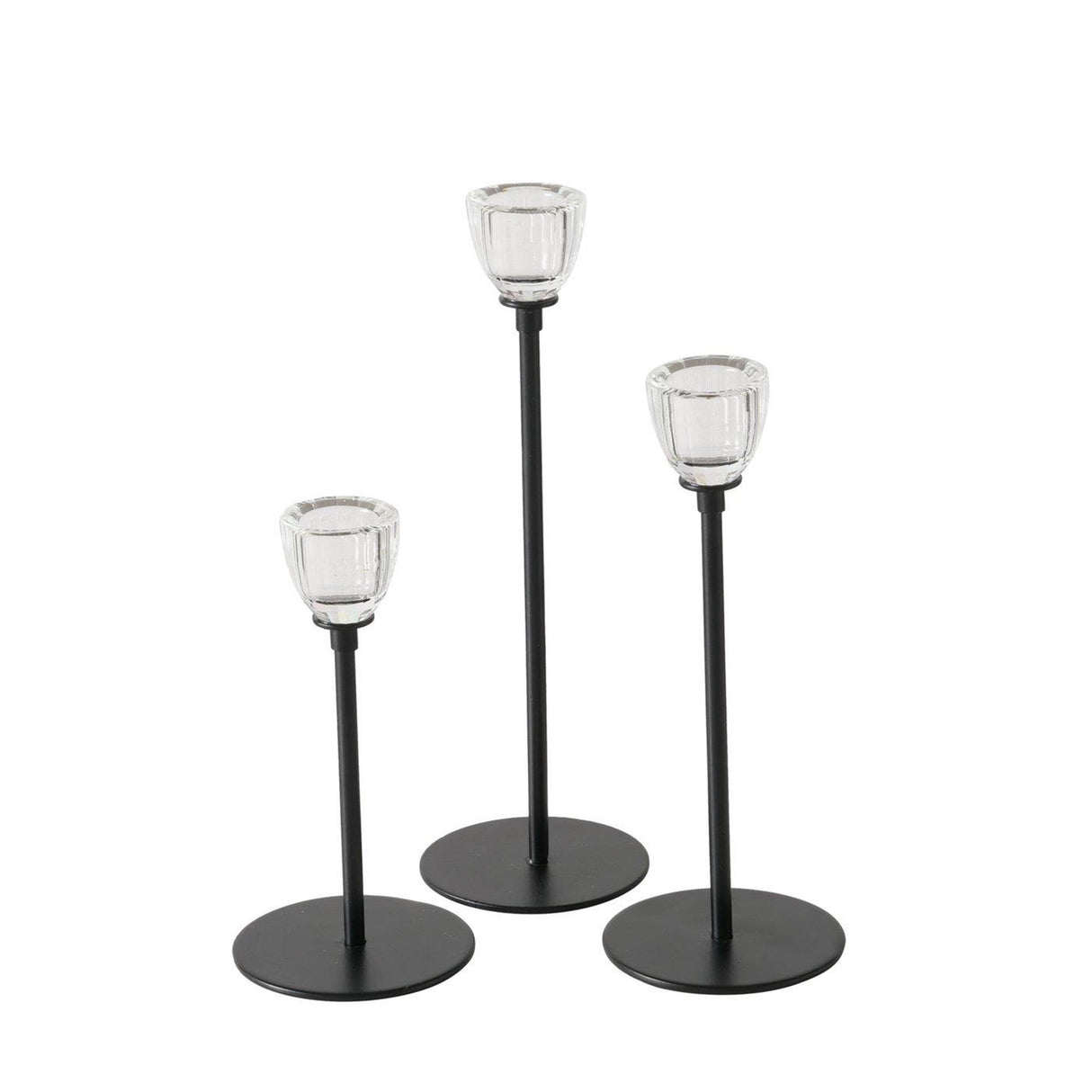 Boltze Home Kerzenständer schwarz 3-teilig ø7cm