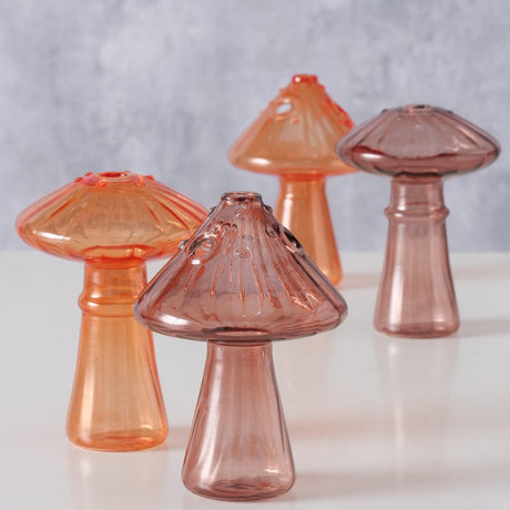 Boltze Home Vase Pilz Vinga Glas Durchmesser 8x10,5cm braun orange