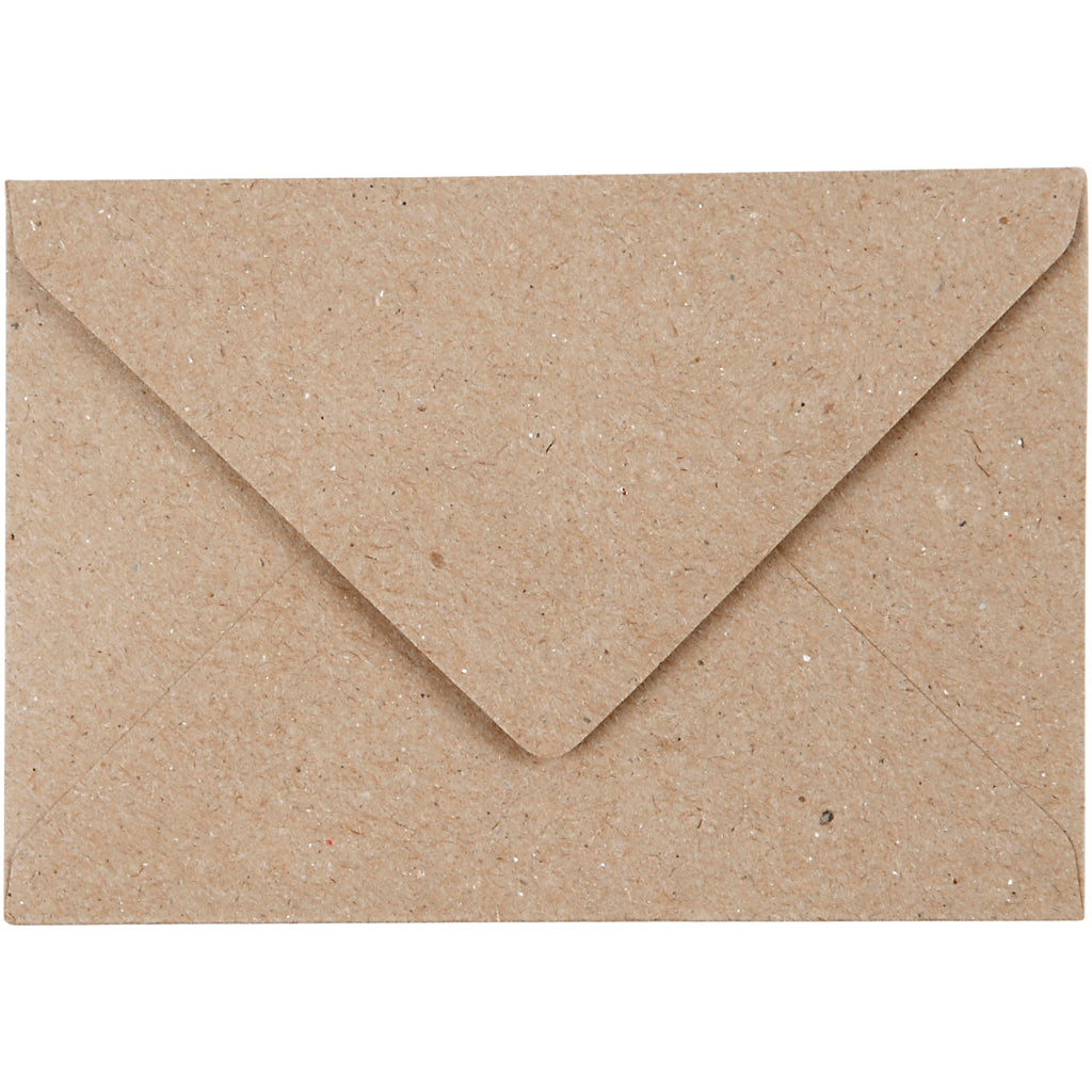 Creativ Company Recycling-Umschlag, Umschlaggröße 7,8 x 11,5 cm, 120 g, natur, 50 Stück 1 Karton