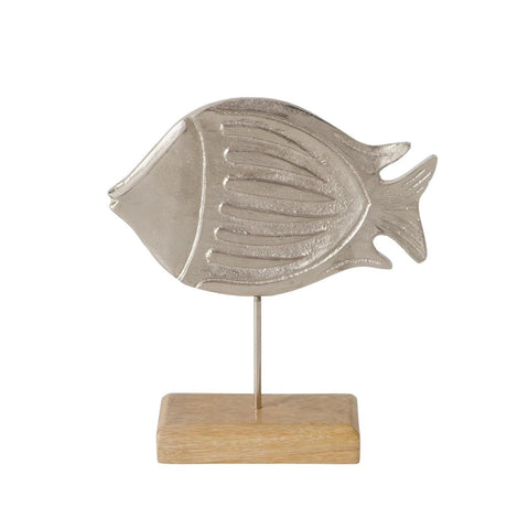 Boltze Home Figur Fisky Fisch 20x5,5x23,5cm Aluminium und Mangoholz
