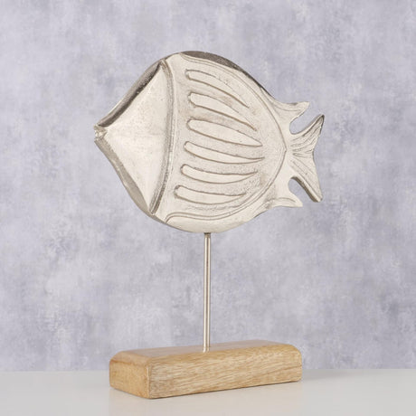 Boltze Home Figur Fisky Fisch 20x5,5x23,5cm Aluminium und Mangoholz