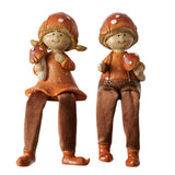 Boltze home bungelbeentjes tamy kinderen h17cm bruin kunsthars 2 assorti