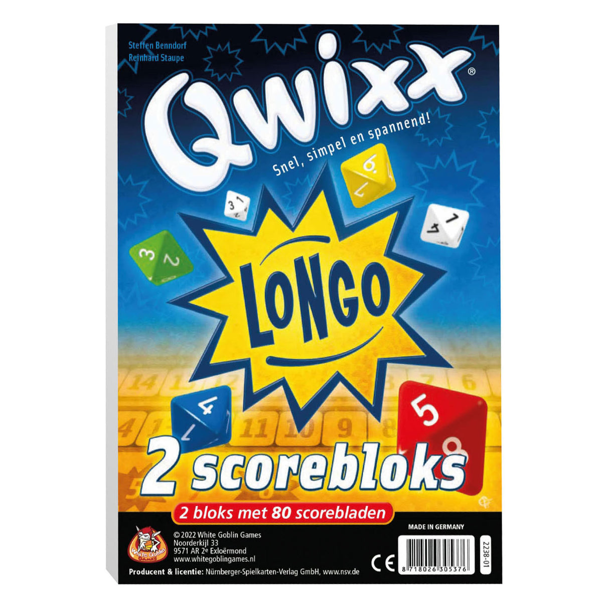 White Goblin Games Qwixx Longo Bloks (extra poängblock)