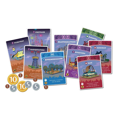 Weiße Kobold-Spiele – Machi-Koro-Nacht – Familienspiel – 2 bis 4 Spieler – 30 Minuten – ab 8 Jahren