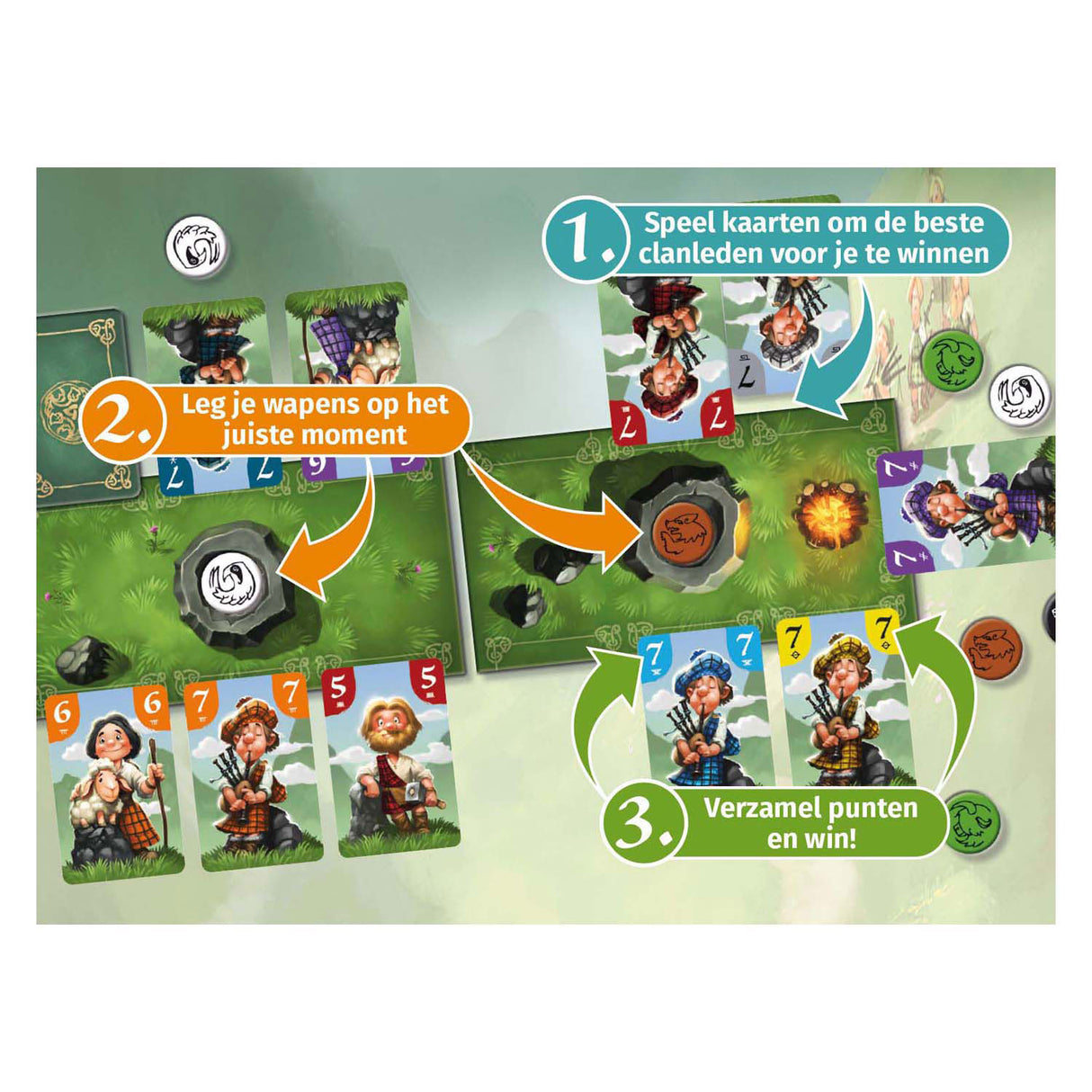 Weiße Kobolde-Spiele, schlaue Schotten – Kartenspiel