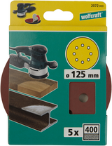 Wolfcraft Haftschleifscheiben | k400 | perforiert | ø125mm | 5 Stück - 2072000