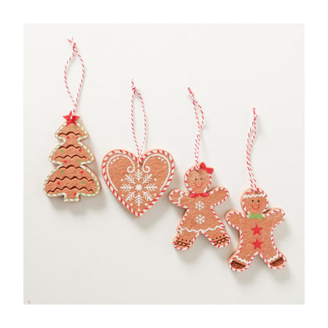 Boltze home Weihnachtsanhänger Lebkuchenmann 8,5x10,5cm 4-teilig
