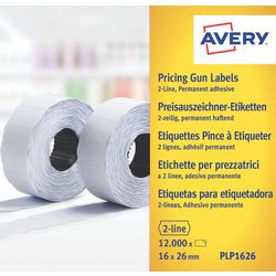 Etiketten plp1626 avery 2 regels 26x16mm wit 10 rollen
