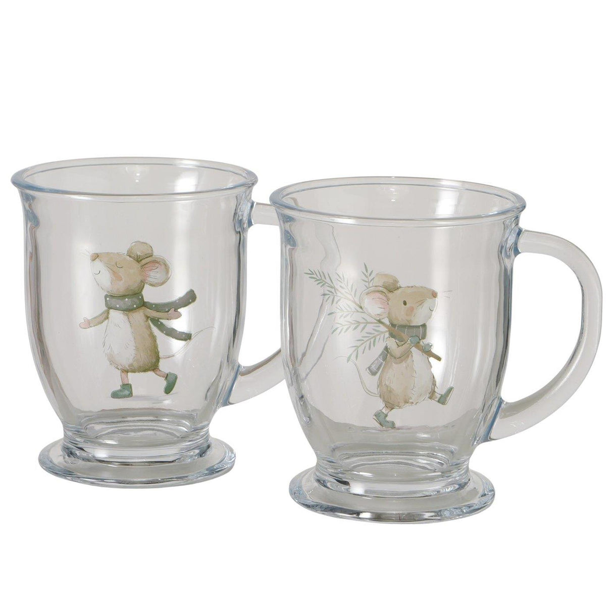 Boltze home mok mausi 490 ml beige transparant 2 assorti
