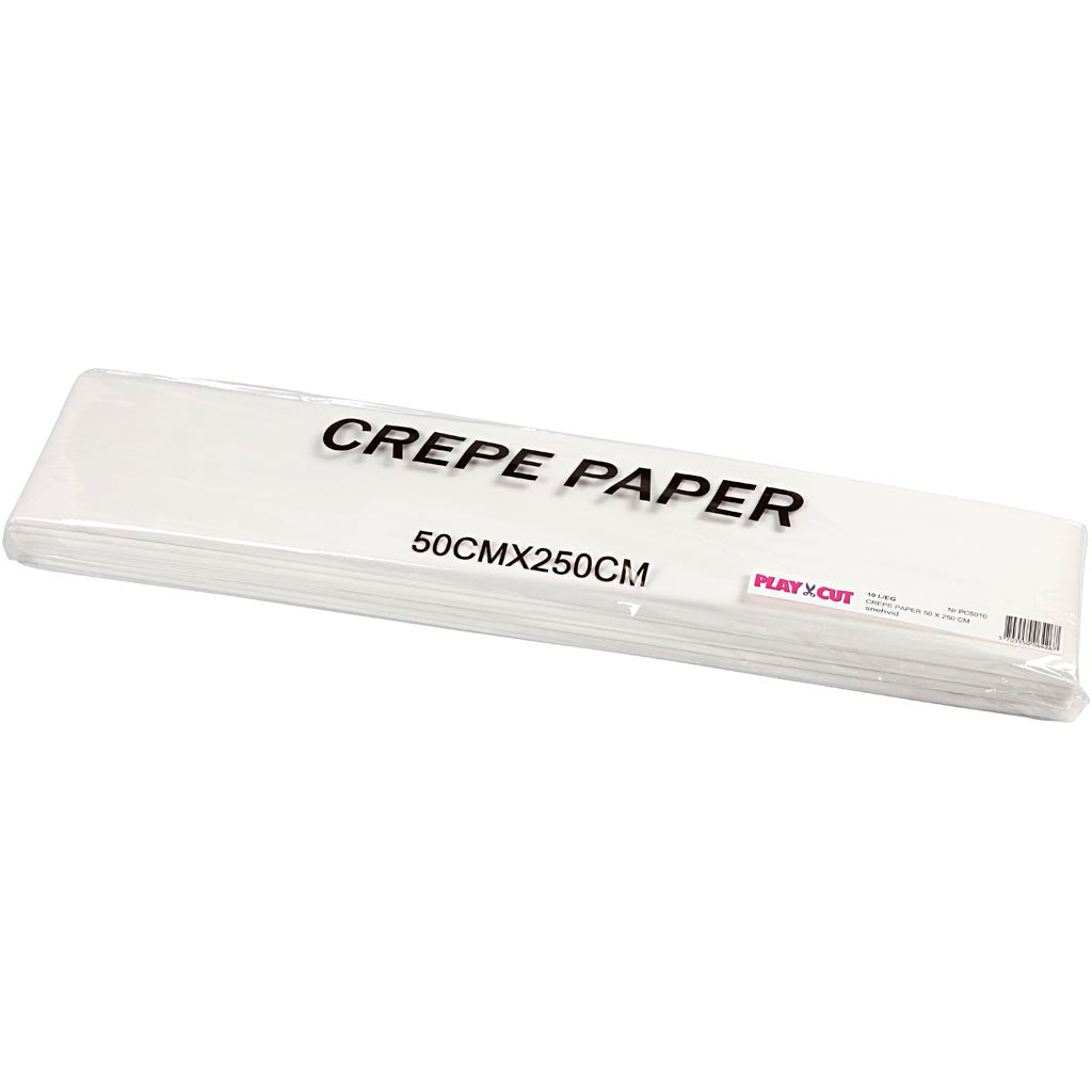 Creativ Company Krepppapier, Blatt 50x250 cm, weiß, 10-fach gefaltet 1 Karton