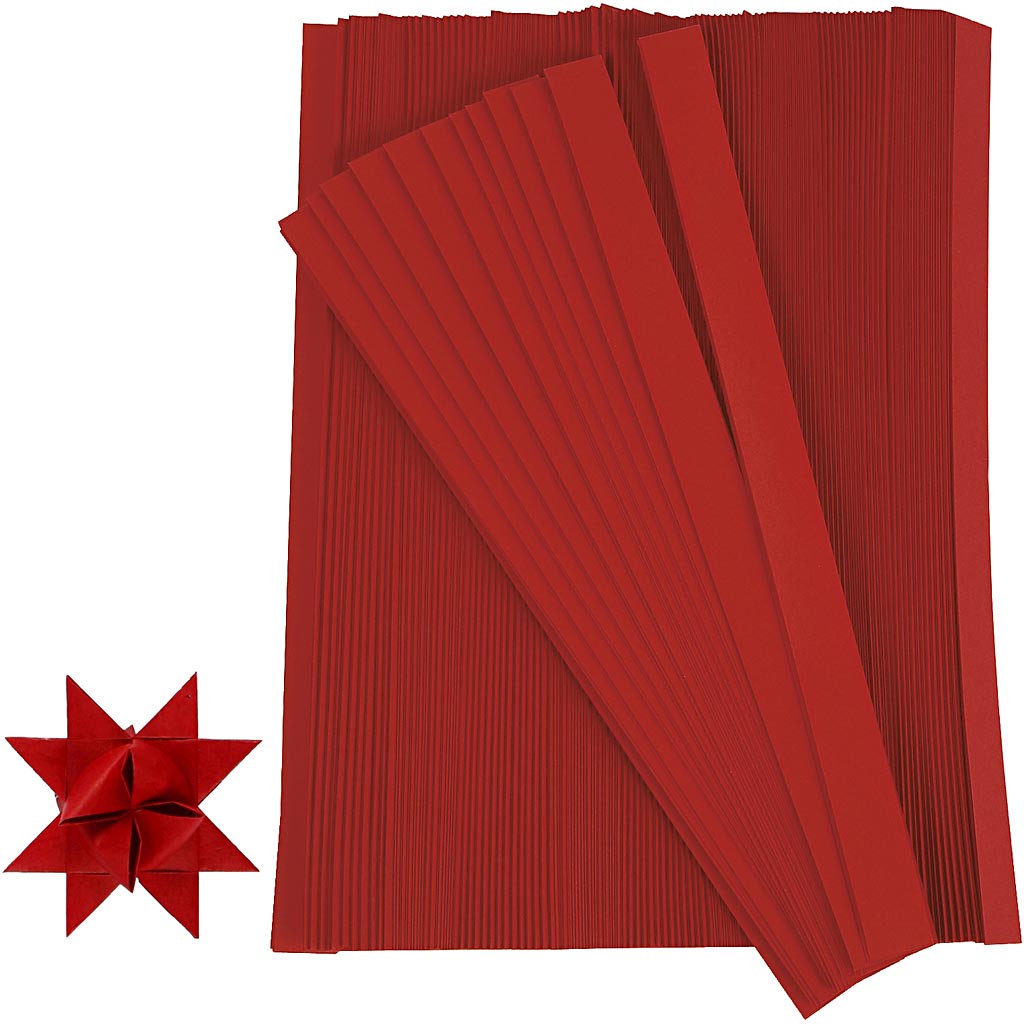 Creativ Company Flechtstreifen, L: 45 cm, T 4,5 cm, B: 10 mm, rot, 500 Streifen 1 Box