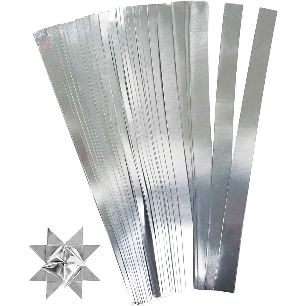 Creativ Company Flechtstreifen, L: 45 cm, B: 15 mm, T 6,5 cm, silber, 100 Streifen 1 Box