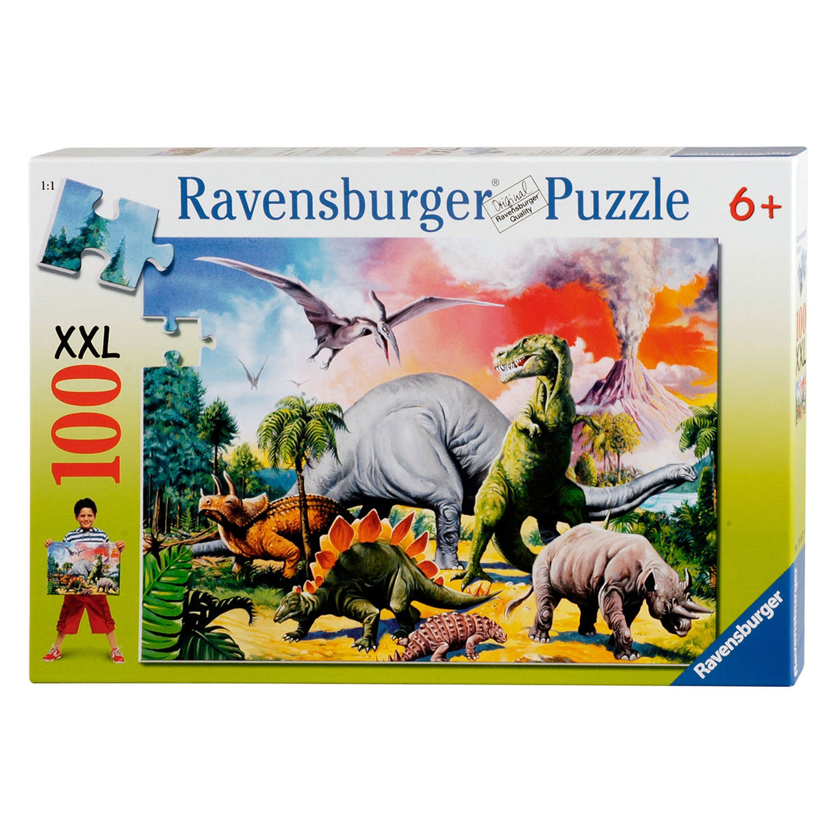 Ravensburger -puslespil mellem Dinos 100 XXL -stykker