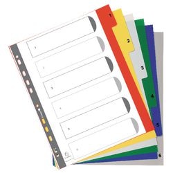 Numerieke tabbladen exacompta 2506e pp (polypropeen) kleurenassortiment