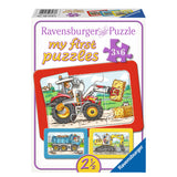 Ravensburger - excavator tractor and tipping car 3x6 pieces