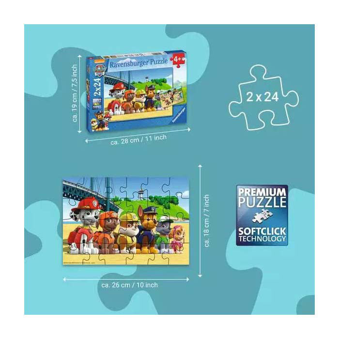 Ravensburger Paw Patrol Puzzle - Brave Dogs, 2x24st.