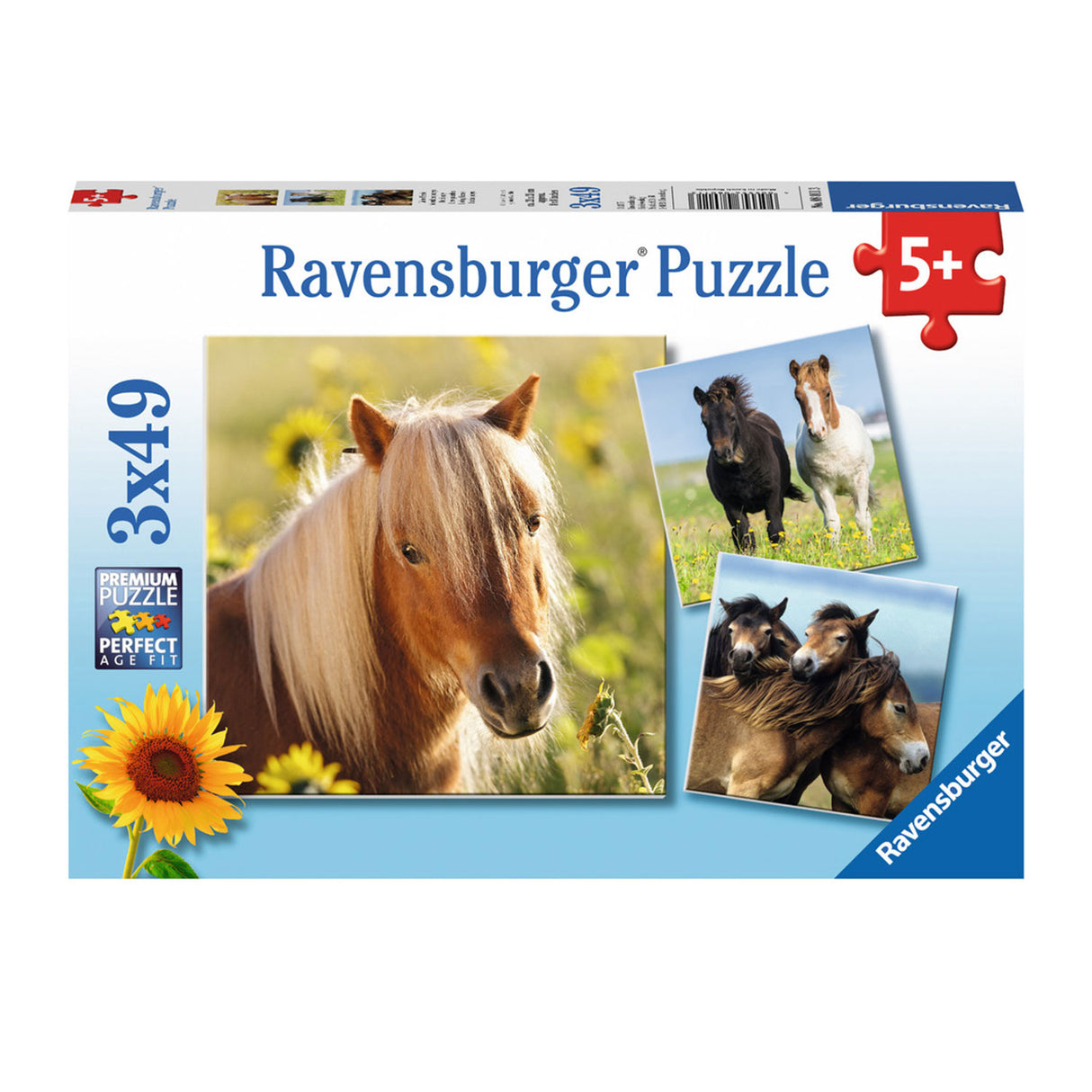 Ravensburger léif Ponyen 3x49st.