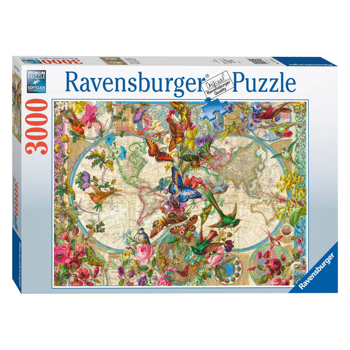 Ravensburger Jigsaw Puzzle Flora und Weltkarte, 3000st.