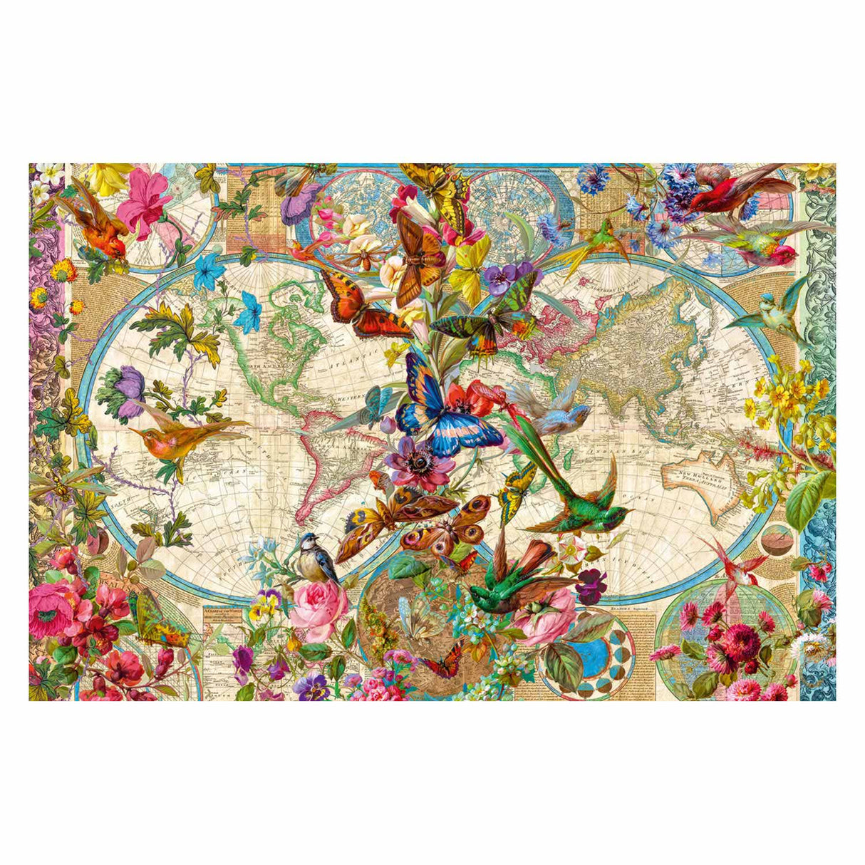 Ravensburger Puzzle Puzzle Flora and World Map, 3000st.