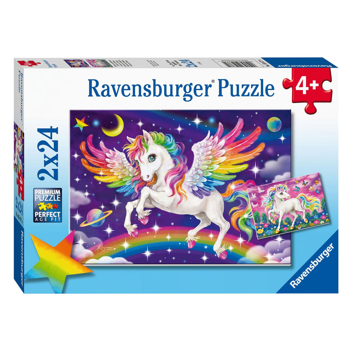 Ravensburger puzzel eenhoorn en pegasus, 2x24st.