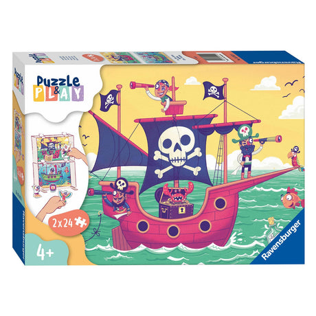 Ravensburger Puzzle Puzzlespiel Land in Sicht – Puzzle – 2x24 Teile