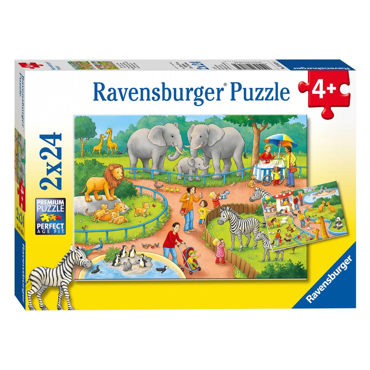 Ravensburger - Puzzle une journée dans le zoo 2x24 pièces