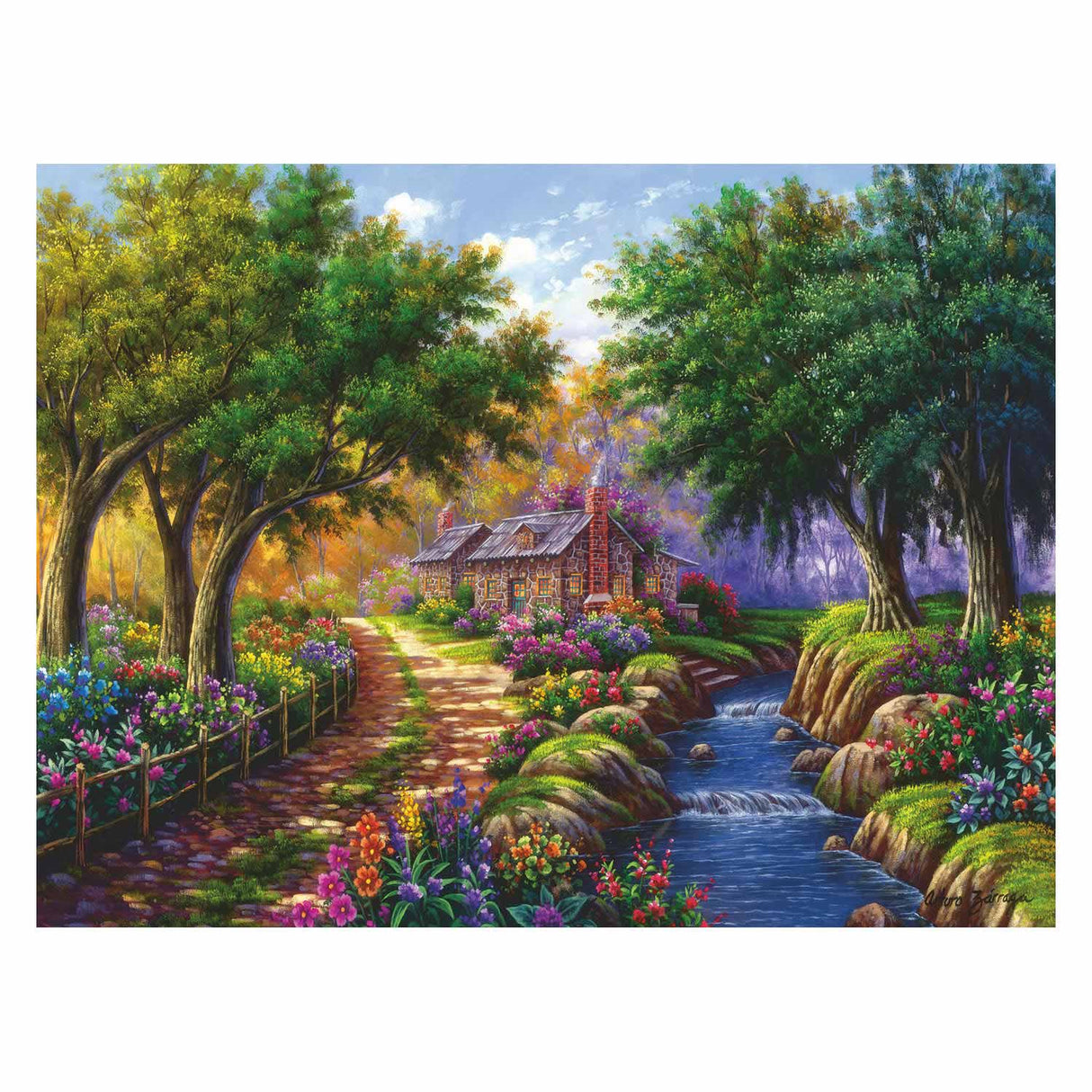 Ravensburger Puzzle Cottage vid floden 1500.