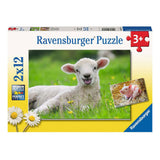 Ravensburger - Farm Animals Line Puzzle 2x12 pezzi