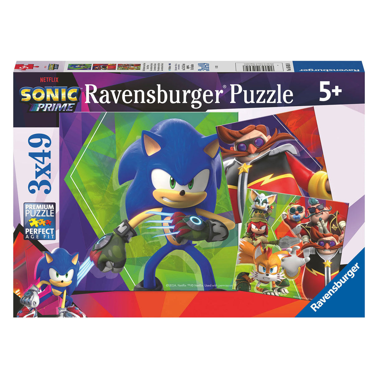 Ravensburger - Sonic Prime jigsaw Puzzle 3x49st.