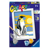 Ravensburger Creart Pintura en Número Familia Penguin