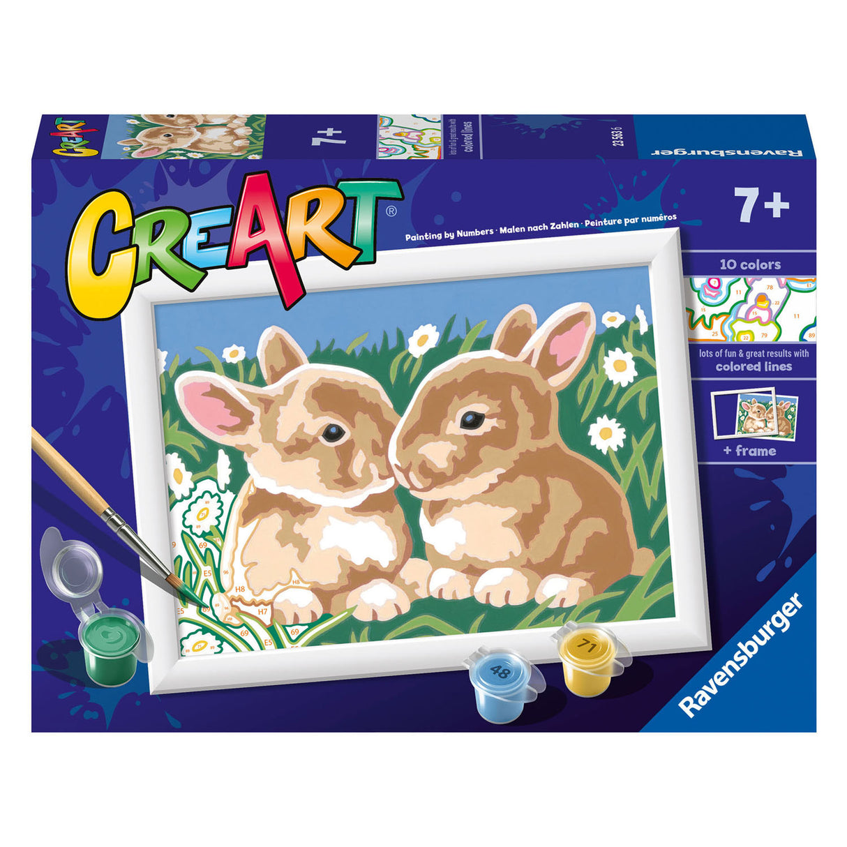 Ravensburger Creart slika na številki puhasti zajci