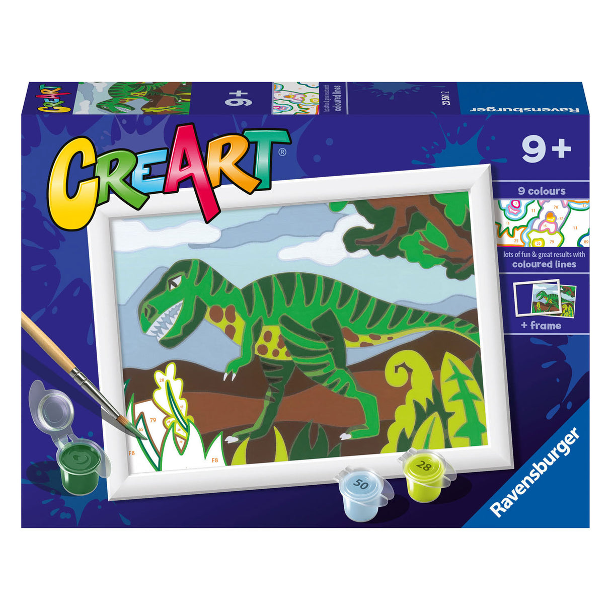 Ravensburger creart schilderen op nummer - dwalende dinosaurus