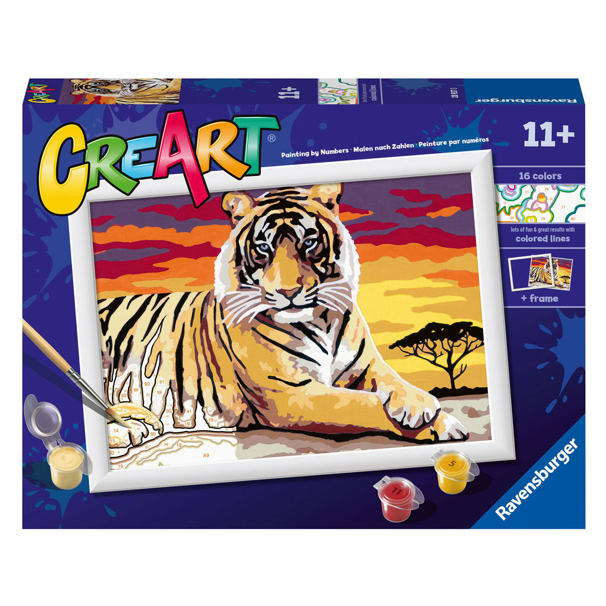 Ravensburger Creart slika na številki Majest Tiger