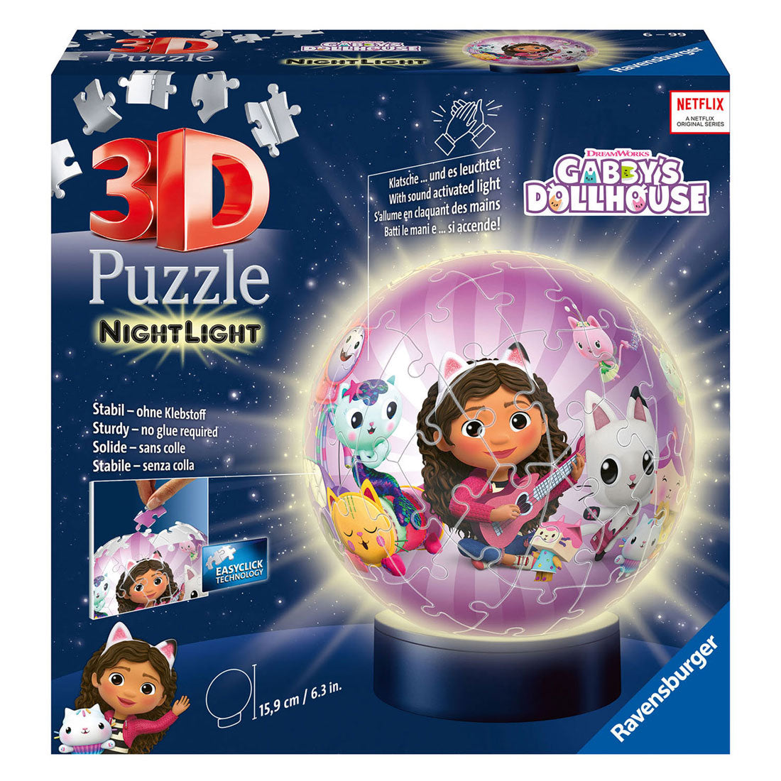 Ravensburger 3D Puzzle Gabbys Dollhouse Night Lamp, 72.