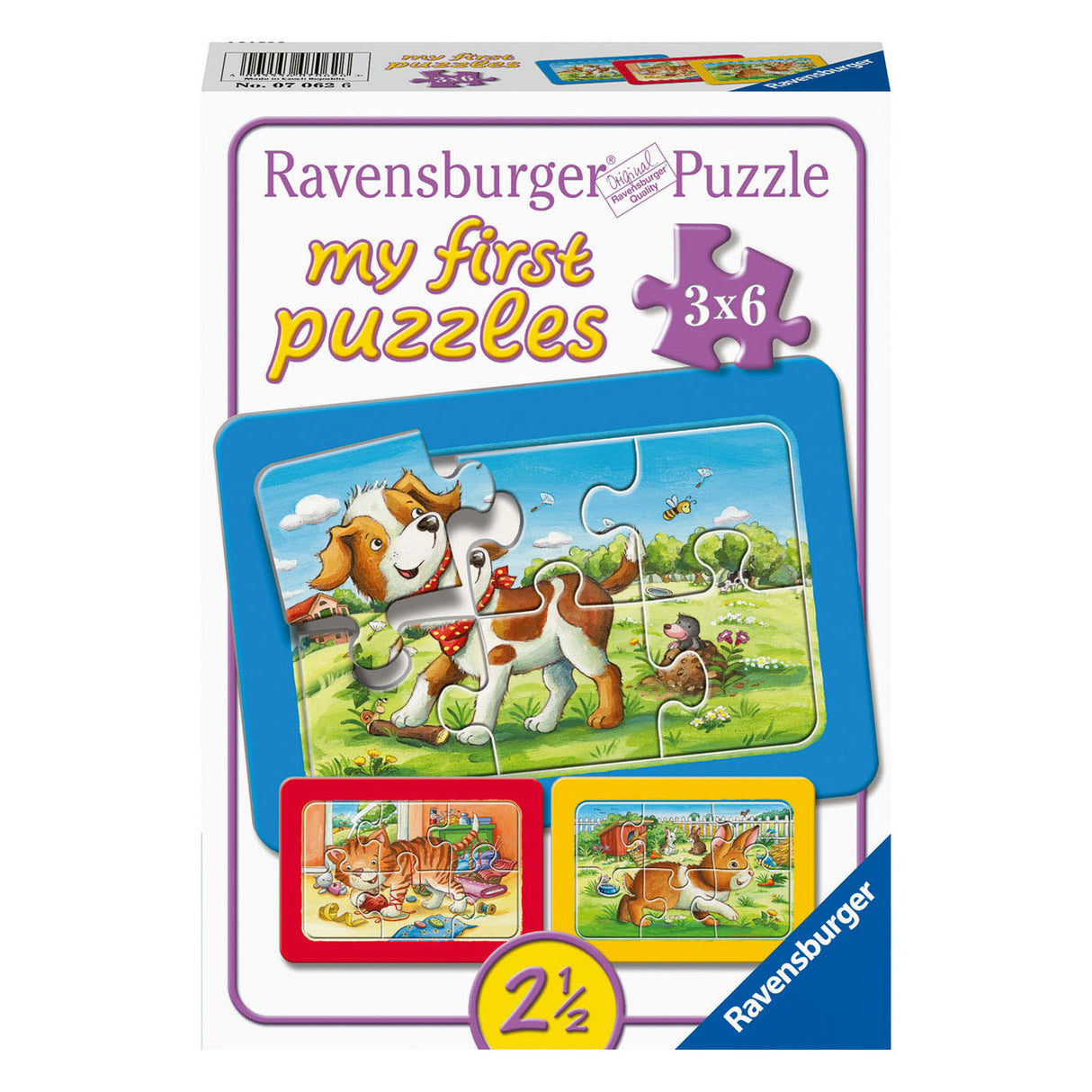 RAVENSBURGER JIGSAW puzzle i miei amici animali, 3x6st.